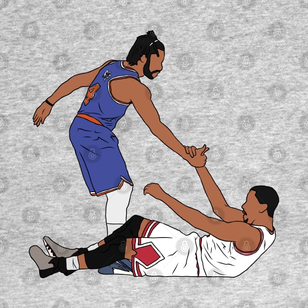 Derrick Rose Helps Himself Up (New York) by rattraptees